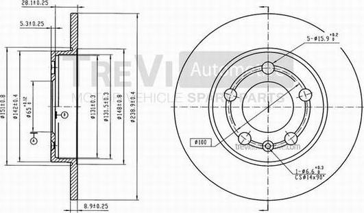 Trevi Automotive BD1051 - Гальмівний диск avtolavka.club