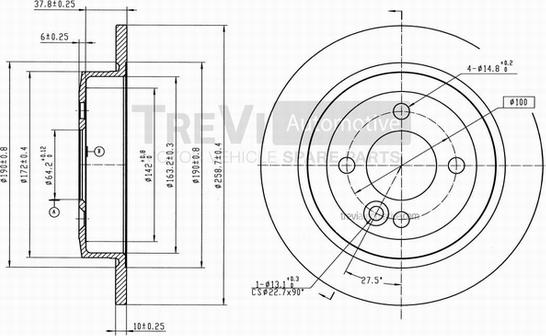 Trevi Automotive BD1052 - Гальмівний диск avtolavka.club