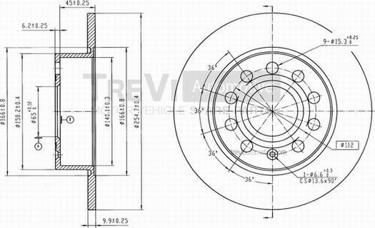 Trevi Automotive BD1057 - Гальмівний диск avtolavka.club