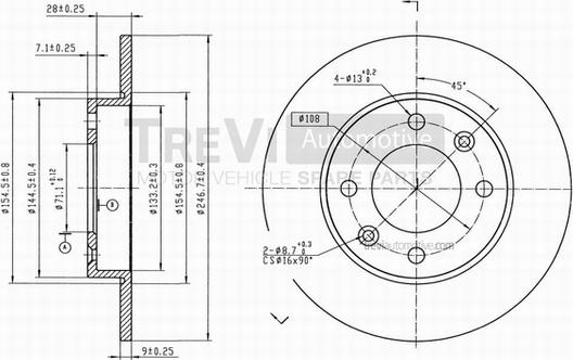 Trevi Automotive BD1063 - Гальмівний диск avtolavka.club