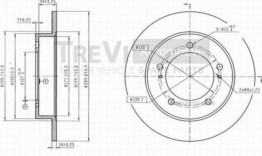 Trevi Automotive BD1014 - Гальмівний диск avtolavka.club