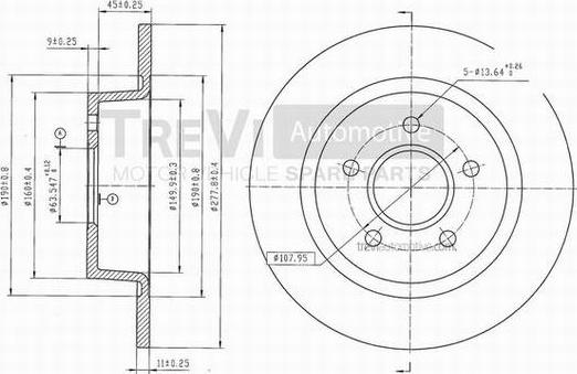 Trevi Automotive BD1075 - Гальмівний диск avtolavka.club