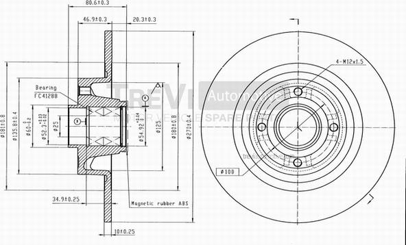 Trevi Automotive BD1070 - Гальмівний диск avtolavka.club