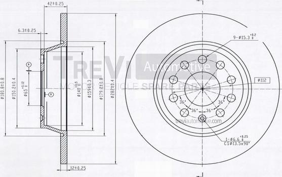 Trevi Automotive BD1073 - Гальмівний диск avtolavka.club