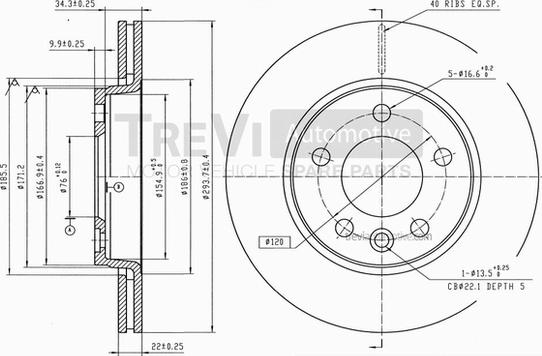 Trevi Automotive BD1193 - Гальмівний диск avtolavka.club