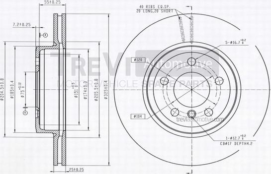 Trevi Automotive BD1192 - Гальмівний диск avtolavka.club