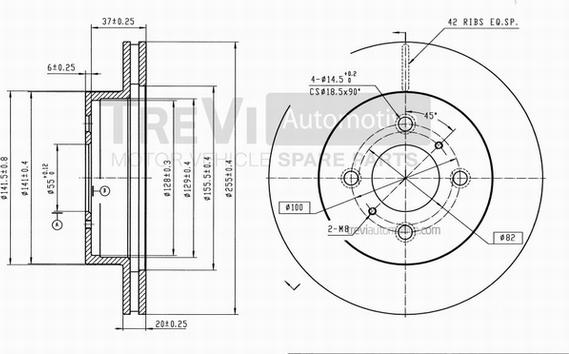 Trevi Automotive BD1140 - Гальмівний диск avtolavka.club