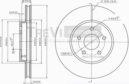 Trevi Automotive BD1147 - Гальмівний диск avtolavka.club