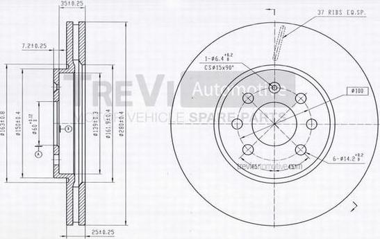 Trevi Automotive BD1169 - Гальмівний диск avtolavka.club