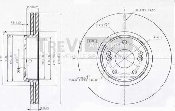 Trevi Automotive BD1163 - Гальмівний диск avtolavka.club