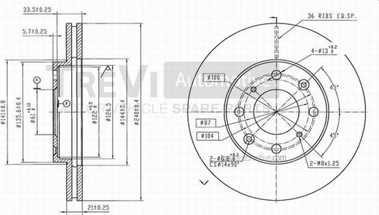 Trevi Automotive BD1189 - Гальмівний диск avtolavka.club