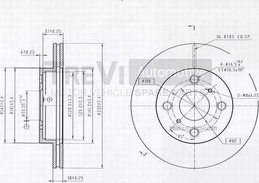 Trevi Automotive BD1130 - Гальмівний диск avtolavka.club