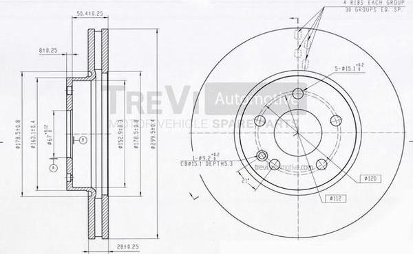 Trevi Automotive BD1138 - Гальмівний диск avtolavka.club