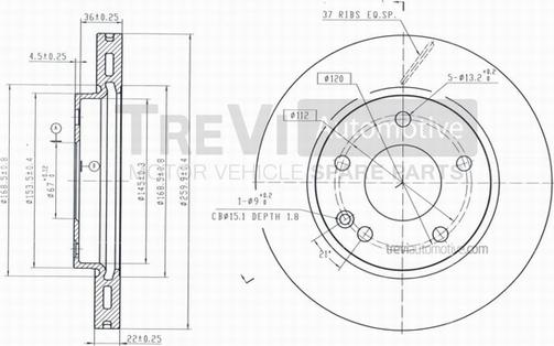 Trevi Automotive BD1120 - Гальмівний диск avtolavka.club