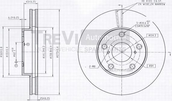 Trevi Automotive BD1174 - Гальмівний диск avtolavka.club