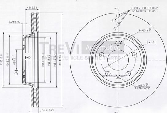 Trevi Automotive BD1241 - Гальмівний диск avtolavka.club