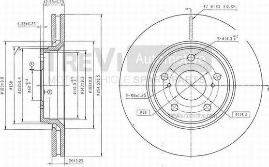 Trevi Automotive BD1250 - Гальмівний диск avtolavka.club