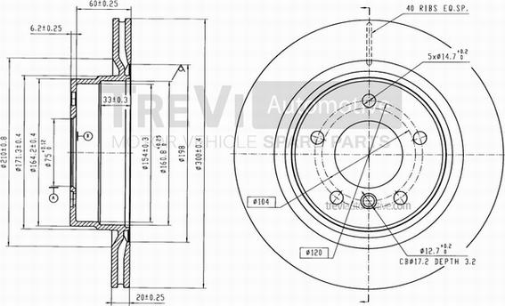 Trevi Automotive BD1204 - Гальмівний диск avtolavka.club