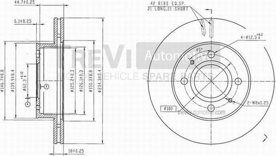 Trevi Automotive BD1202 - Гальмівний диск avtolavka.club