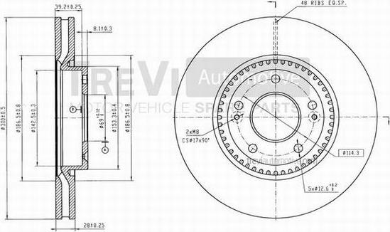 Trevi Automotive BD1230 - Гальмівний диск avtolavka.club