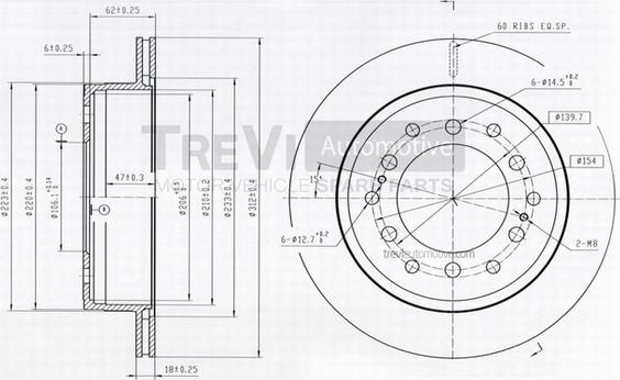 Trevi Automotive BD1220 - Гальмівний диск avtolavka.club