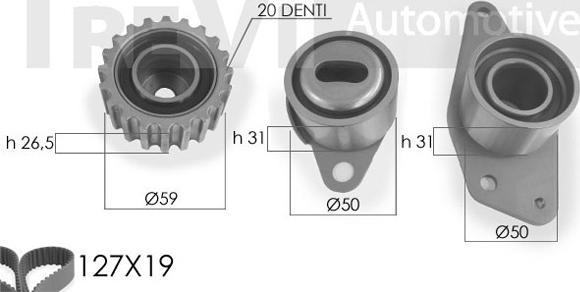 Trevi Automotive KD1056 - Комплект ременя ГРМ avtolavka.club