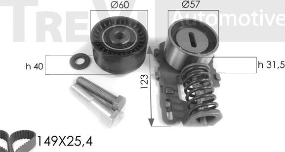 Trevi Automotive KD1022 - Комплект ременя ГРМ avtolavka.club