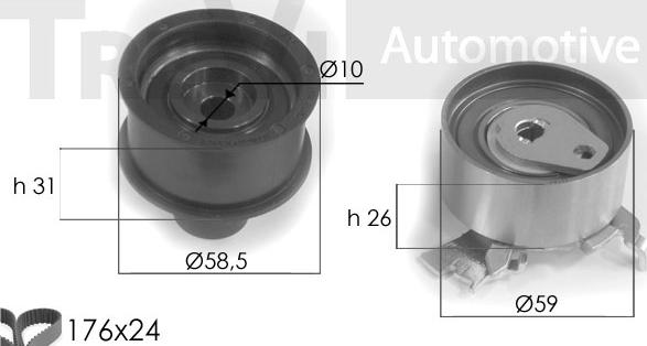 Trevi Automotive KD1071 - Комплект ременя ГРМ avtolavka.club