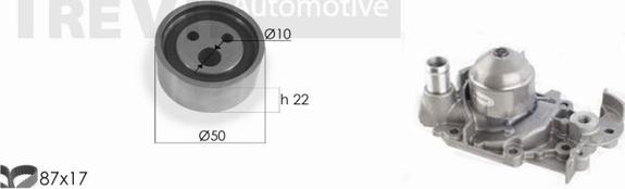 Trevi Automotive KD1078HP - Водяний насос + комплект зубчатого ременя avtolavka.club