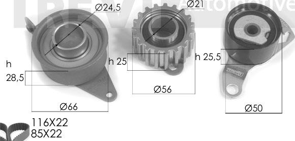 Trevi Automotive KD1157 - Комплект ременя ГРМ avtolavka.club