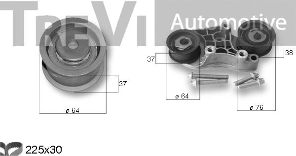 Trevi Automotive KD1351 - Комплект ременя ГРМ avtolavka.club