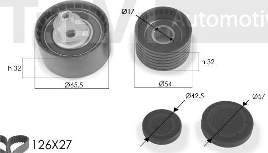 Trevi Automotive KD1247 - Комплект ременя ГРМ avtolavka.club