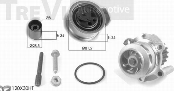 Trevi Automotive KD1266HP1 - Водяний насос + комплект зубчатого ременя avtolavka.club