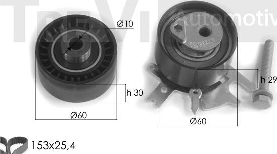 Trevi Automotive KD1283 - Комплект ременя ГРМ avtolavka.club