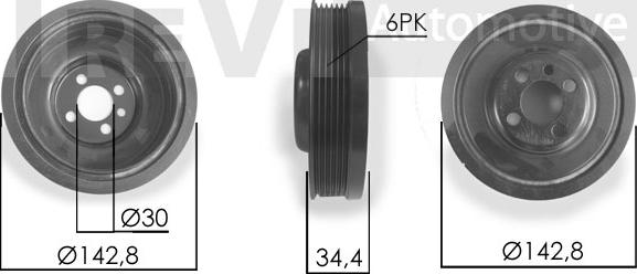 Trevi Automotive PC1063 - Ремінний шків, колінчастий вал avtolavka.club