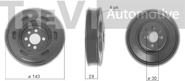 Trevi Automotive PC1077 - Ремінний шків, колінчастий вал avtolavka.club