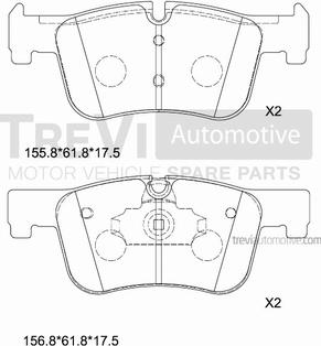 Trevi Automotive PF1498 - Гальмівні колодки, дискові гальма avtolavka.club