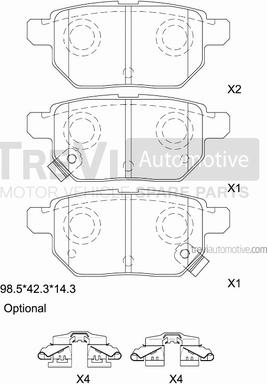 Trevi Automotive PF1458 - Гальмівні колодки, дискові гальма avtolavka.club