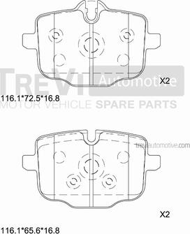 Trevi Automotive PF1469 - Гальмівні колодки, дискові гальма avtolavka.club