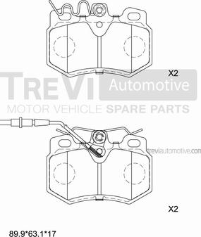 Trevi Automotive PF1462 - Гальмівні колодки, дискові гальма avtolavka.club