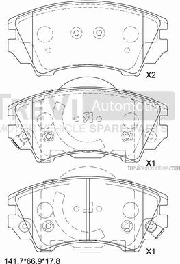 Trevi Automotive PF1419 - Гальмівні колодки, дискові гальма avtolavka.club