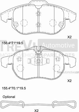 Trevi Automotive PF1410 - Гальмівні колодки, дискові гальма avtolavka.club