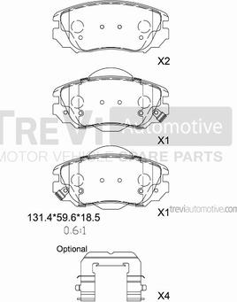 Trevi Automotive PF1418 - Гальмівні колодки, дискові гальма avtolavka.club