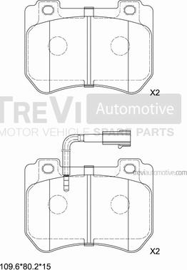 Trevi Automotive PF1417 - Гальмівні колодки, дискові гальма avtolavka.club