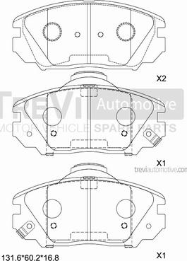 Trevi Automotive PF1436 - Гальмівні колодки, дискові гальма avtolavka.club