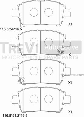 Trevi Automotive PF1431 - Гальмівні колодки, дискові гальма avtolavka.club