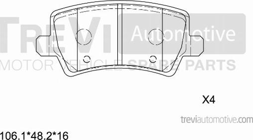 Trevi Automotive PF1432 - Гальмівні колодки, дискові гальма avtolavka.club