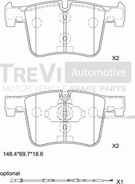 Trevi Automotive PF1473 - Гальмівні колодки, дискові гальма avtolavka.club