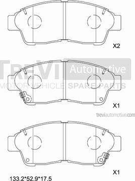 Trevi Automotive PF1594 - Гальмівні колодки, дискові гальма avtolavka.club