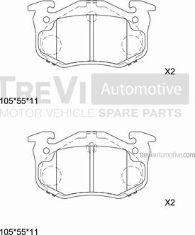 Trevi Automotive PF1546 - Гальмівні колодки, дискові гальма avtolavka.club